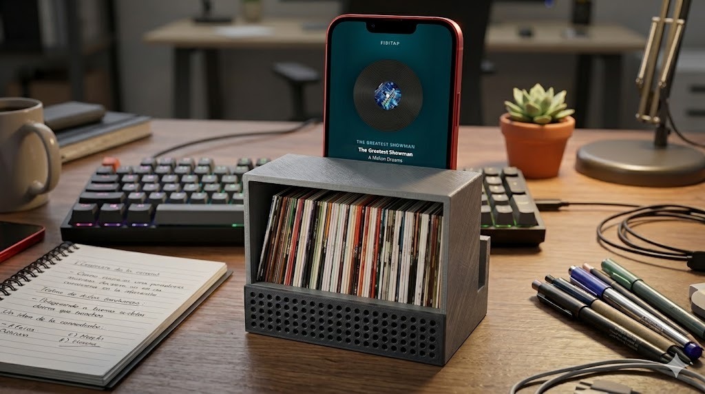 Organizador Mini Vinilos y CDs + Amplificador Pasivo